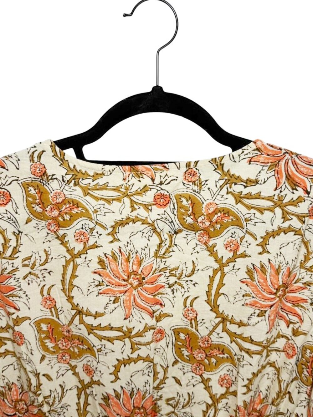 ANNA CATE Kara Puff Sleeve Block Print Peplum Top - Picture 6 of 7